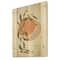 Designart - Abstract Orange Sun and Moon With Tropical Leaf - Modern Print on Natural Pine Wood